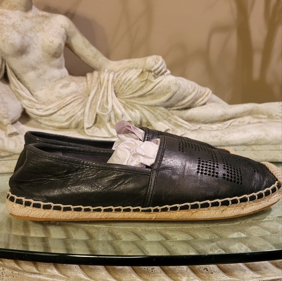 Tory Burch Leather Logo Espidrilles 1213 - Picture 11 of 14